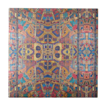 Türkisrote, türkisfarbene, rote Mosaikkunst c