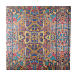 Türkisrote, türkisfarbene, rote Mosaikkunst c Fliese