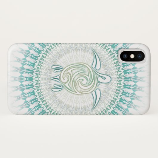 Türkisschildkröte und Mandala-Tier Case-Mate iPhone Hülle (Rückseite (Horizontal))