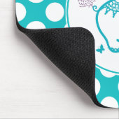 Türkisschmetterling, Elefant und Lila Blume Mousepad (Ecke)