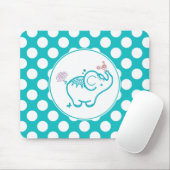 Türkisschmetterling, Elefant und Lila Blume Mousepad (Mit Mouse)