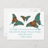 Türkisschmetterling mit Sprichwort Postkarte (Vorne/Hinten)