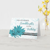 Türkisschwarze Blume Großtochter Geburtstag Karte (Gelbe Blume)