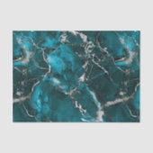 Türkissilber-Metallic-Look Marmor Seidenpapier (Vorderseite)