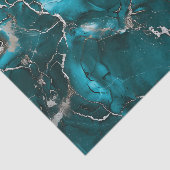 Türkissilber-Metallic-Look Marmor Seidenpapier (Ausschnitt)