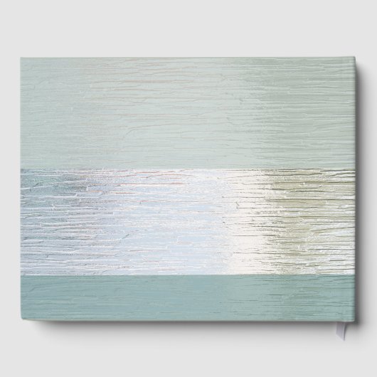 TürkisSilver Sea Glass Monogram Wedding Gästebuch (Rückseite)