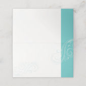 Türkissitzkarte, Caroline Wedding Platzkarte (Außenseite Aufgefaltet)