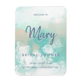 Türkisskript Moderne Brautdusche Einladung Magnet (Vertikal)