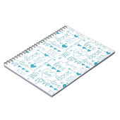 Türkisspass und moderne Liebe und Herz Notizblock (Linke Seite)