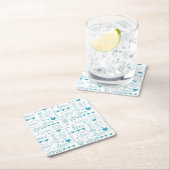 Türkisspass und moderne Liebe und Herz Rechteckiger Pappuntersetzer (Vor Ort)