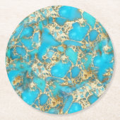 Türkisstein Runder Pappuntersetzer (Vorderseite)