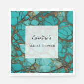 Türkissteine-Brautparty Serviette (Vorderseite)