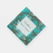 Türkissteine-Brautparty Serviette (Ecke)