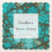 Türkissteine-Brautparty Untersetzer (Vorderseite)