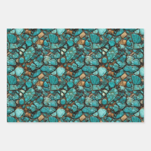 Türkissteine Geschenkpapier Set (Vorderseite 2)