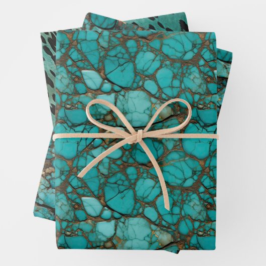 Türkissteine Geschenkpapier Set (Beispiel)