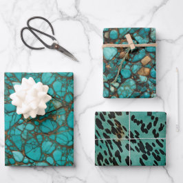 Türkissteine Geschenkpapier Set