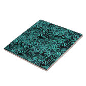 Türkiswaves Euclidean Muster Keramik Tile Fliese (Seite)