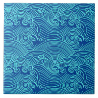Türkiswaves Euclidean Muster Keramik Tile
