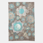 Türkisweiße Blume Amerikanische MoJo Küche Geschirrtuch (Vertikal)