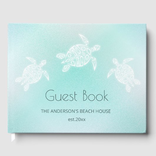 Türkisweiße Schildkröten Gästebuch (Vorderseite)
