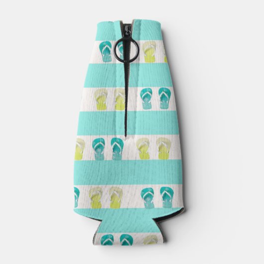 Türkisweißer Sandstrand Flaschenkühler (Rückseite)