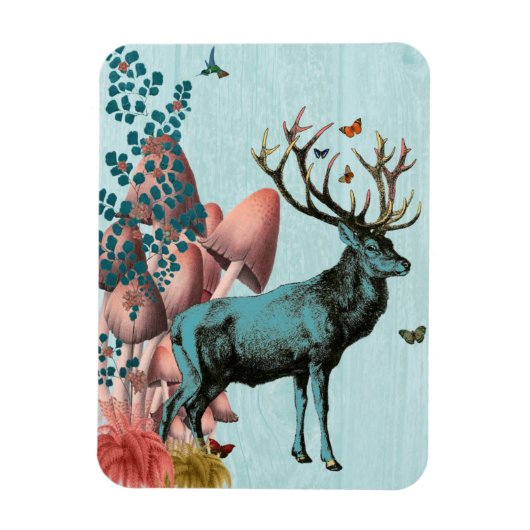 Türkiswild im Pilzwald 2 Magnet (Vertikal)