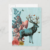 Türkiswild im Pilzwald 2 Postkarte (Vorne/Hinten)