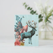 Türkiswild im Pilzwald 2 Postkarte (Stehend Vorderseite)