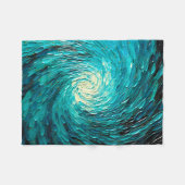 Türkiswirbel Abstrakt Ozean Fleecedecke (Vorderseite (Horizontal))