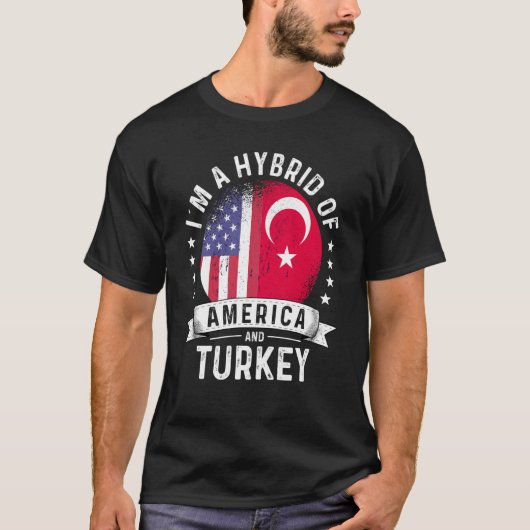 Turkiye American Patriot Ground Flag Spaß T-Shirt (Vorderseite)