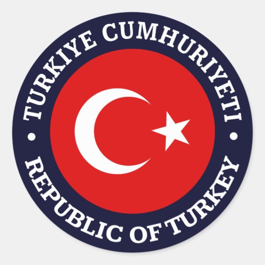 Turkiye Cumhuriyeti Runder Aufkleber (Vorderseite)