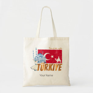 Türkiye Istanbul Vintage Flagge Türkei Souvenir Tragetasche