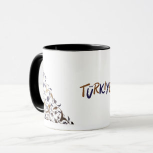 Turkiye Souvenir Gold und Blau Tasse
