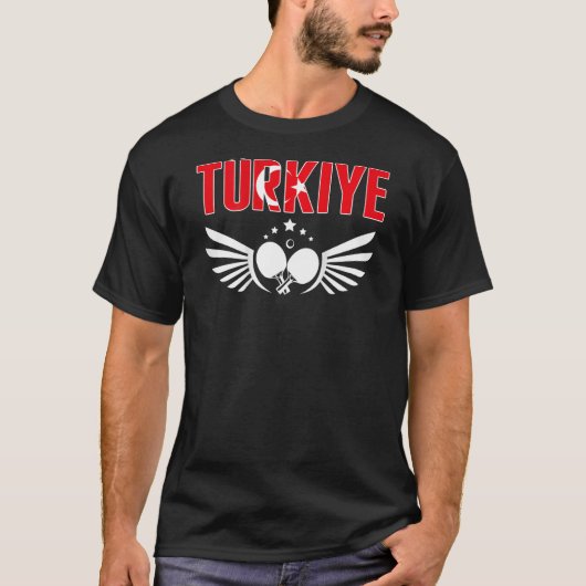 Turkiye Tischtennis unterstützen Türkei Ping Pong T-Shirt (Vorderseite)