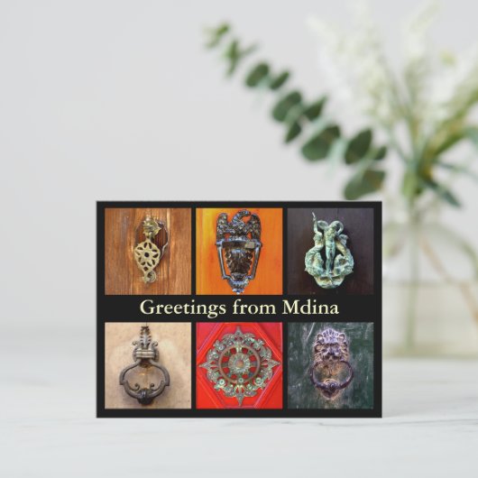 Türklopfer in Mdina Postkarte (Stehend Vorderseite)