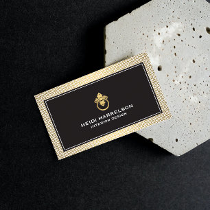 Türklopfer-Logo im Vintage-Stil Gold/Schwarzer Ran Visitenkarte