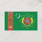 Turkmenische Flagge und Emblem, Flagge Turkmenista Visitenkarte (Vorderseite)