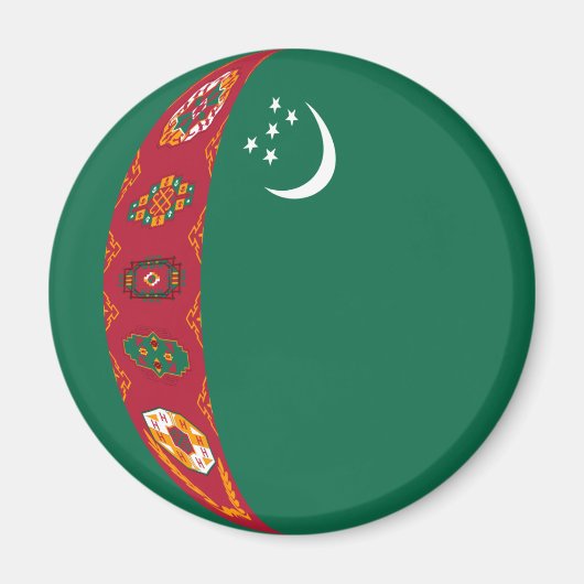 Turkmenistan Fischaugen-Flagge-Magnet Magnet (Vorne)
