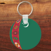 Turkmenistan Fisheye Flag Schlüsselanhänger (Vorderseite)