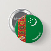 Turkmenistan Flag Cute Button (Vorne & Hinten)