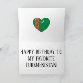 Turkmenistan Flag Patriotic Geburtstag Karte (Innenseite)