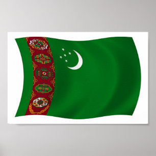 Turkmenistan Flag Poster Print