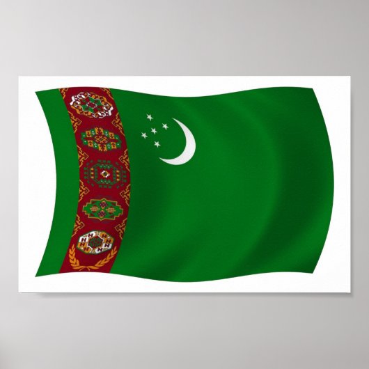 Turkmenistan Flag Poster Print (Vorne)