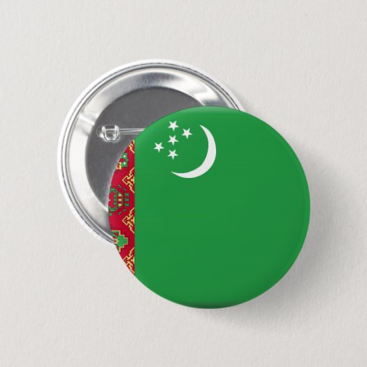 Turkmenistan-Flagge Button (Vorne & Hinten)