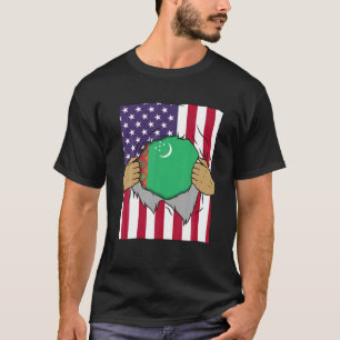 Turkmenistan-Flagge in mir Zuhause Pride Turkmenis T-Shirt