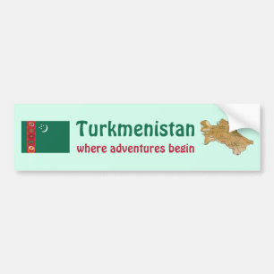 Turkmenistan-Flagge + Karte-Aufkleber Autoaufkleber