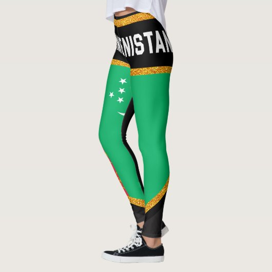 Turkmenistan-Flagge Leggings (Links)