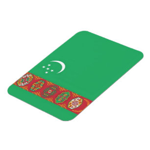Turkmenistan - Flagge Magnet