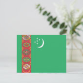Turkmenistan - Flagge Postkarte (Stehend Vorderseite)